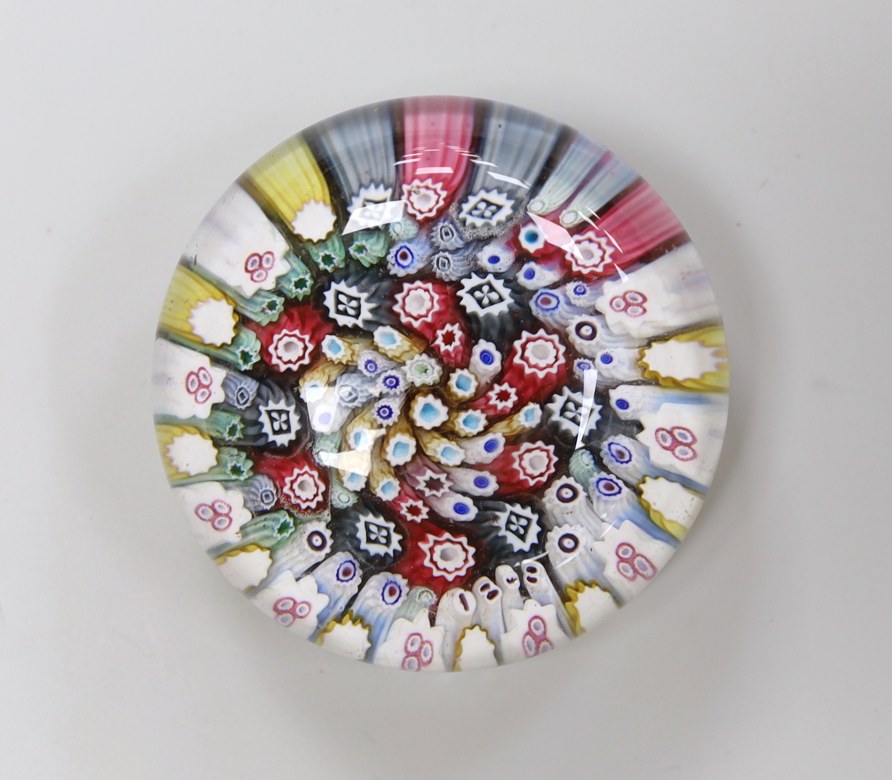 An English millefiori paperweight '1848', 8cm diameter
